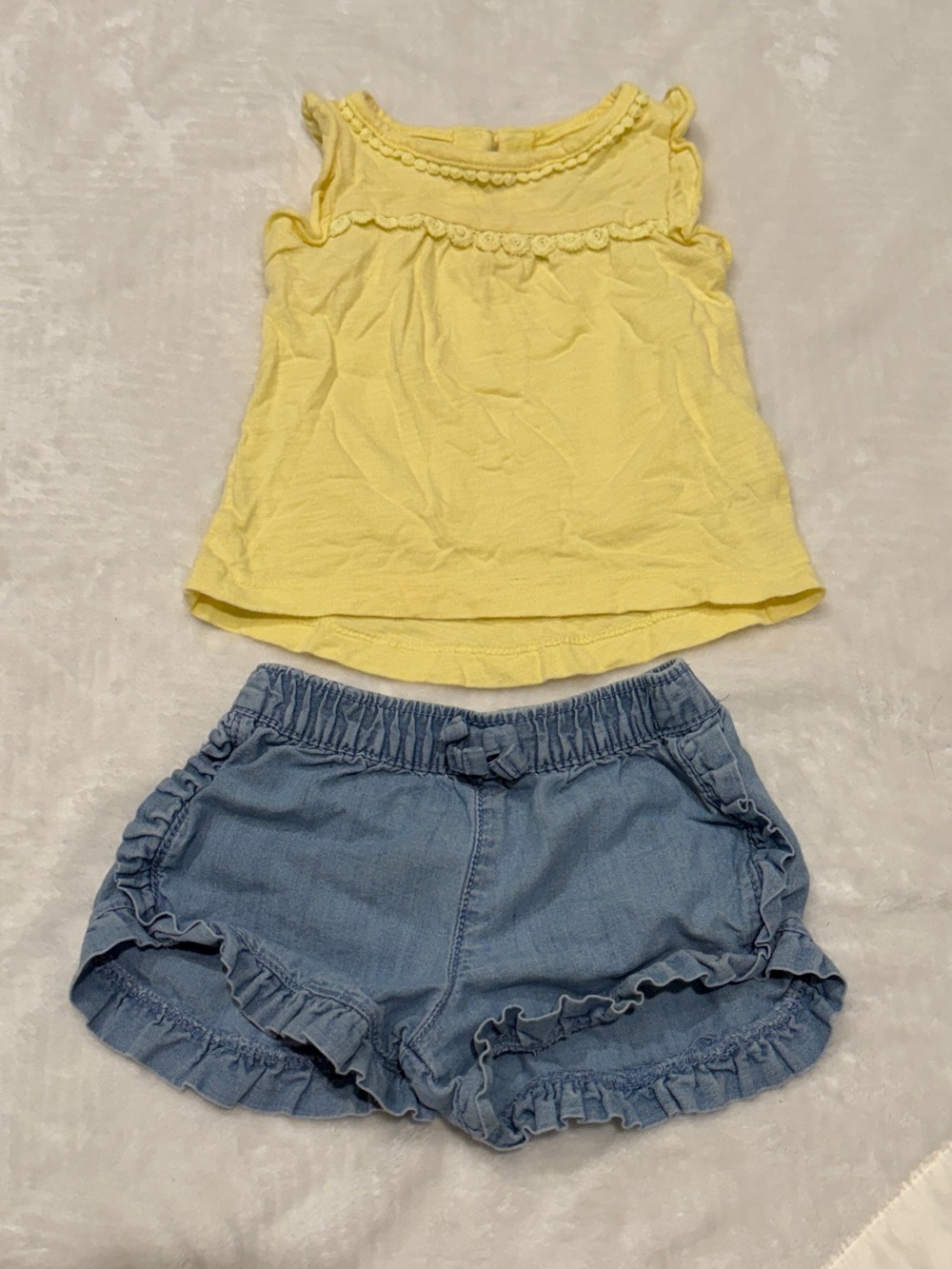 Carter's Pale Yellow Ruffled Tank Top